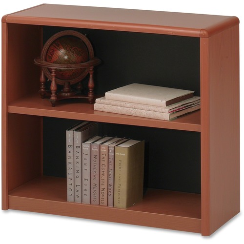Value Mate Series Metal Bookcase, Two-Shelf, 31-3/4w X 13-1/2d X 28h, Cherry