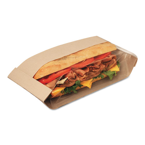 DUBL VIEW SANDWICH BAGS, 2.55 MIL, 11.75" X 2.75", NATURAL BROWN, 500/CARTON