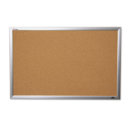 7195014840010 SKILCRAFT QUARTET CORK BOARD, 36 X 48, ANODIZED ALUMINUM FRAME