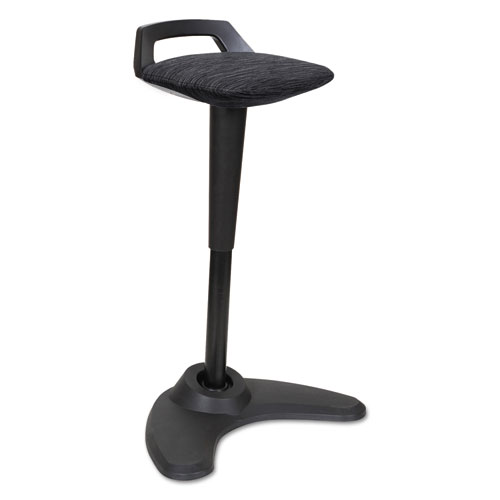 ADAPTIVERGO SIT TO STAND PERCH STOOL, BLACK SEAT/BLACK BACK, BLACK BASE