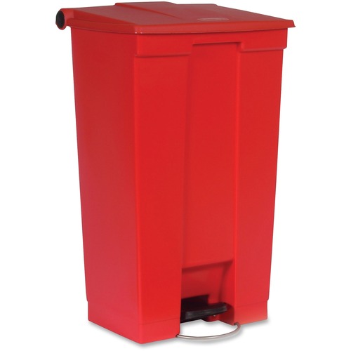 Rubbermaid Commercial Products  Step-On Wastebasket, 23Gal, 19-3/4"x16-1/8"x32-1/2", Red