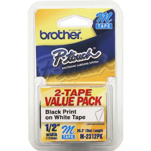 TAPE,LABEL,1/2"-BK/WE,2PK