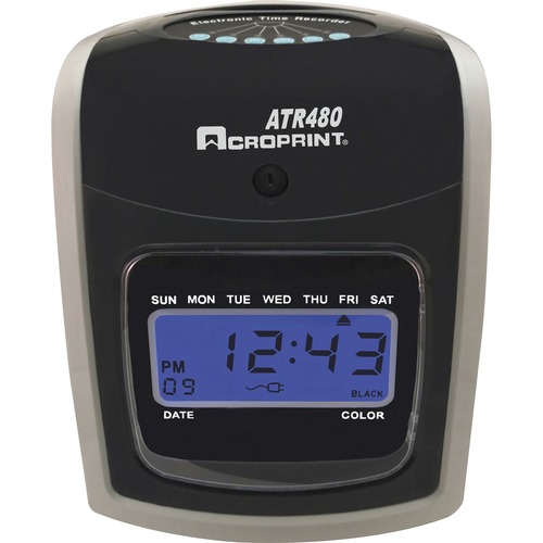 Atr480 Time Clock Bundle, Lcd, Automatic, White/charcoal