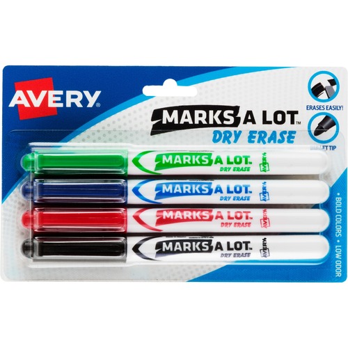 MARKER,DRYERASE,BULLET,4PK