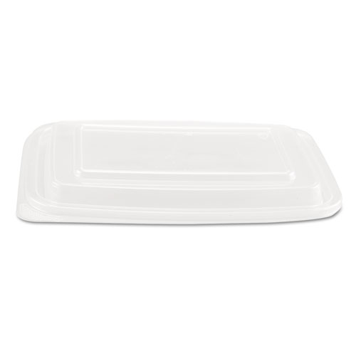 Microwave Safe Container Lid, Plastic, Fits 24-32 Oz, Rectangular, Clear, 75/bag