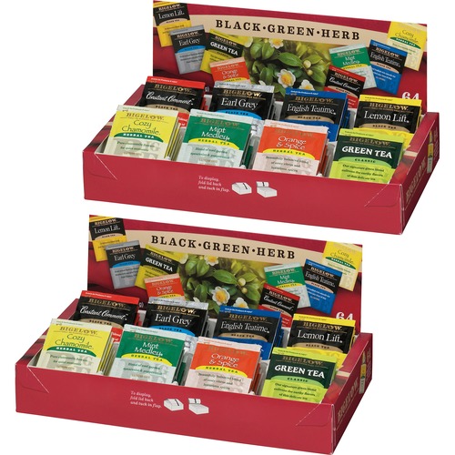 Bigelow  Tea Tray Packs, 8 Assorted Teas, 128/BD