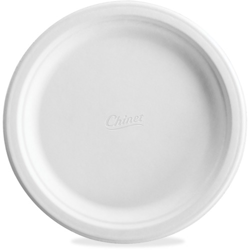 Huhtamaki  Dinner Plates, Paper, Round, 8-3/4", 125/PK, White