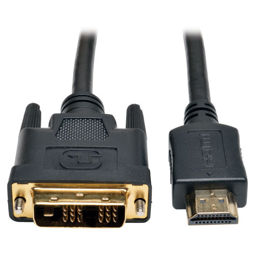 HDMI TO DVI-D CABLE, DIGITAL MONITOR ADAPTER CABLE (M/M), 1080P, 6 FT., BLACK