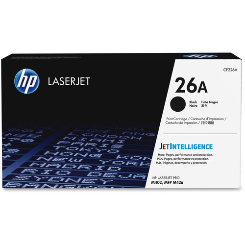 Hewlett-Packard  Toner Cartridge, HP 26A, 3100 Page Yield, Black