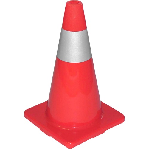 Traffic Cone, 18h X 10w X 10d, Orange/silver