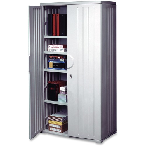 Officeworks Resin Storage Cabinet, 36w X 22d X 72h, Platinum