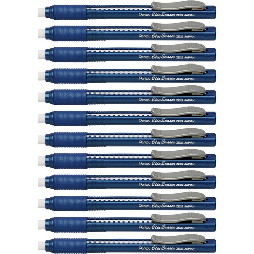 ERASER,CLIC,W/GRIP,BLUE