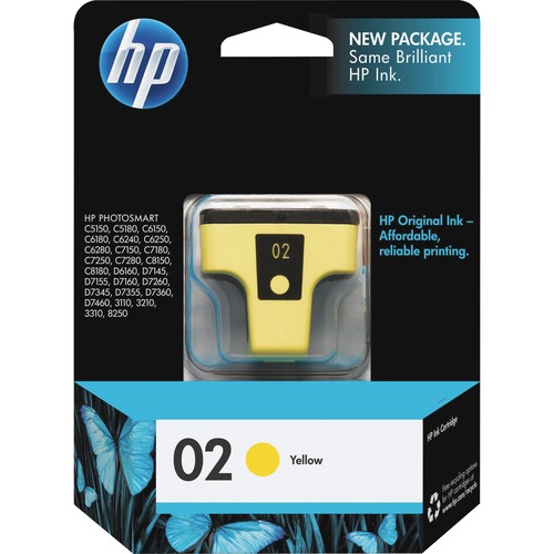 Hewlett-Packard  HP 02 Inkjet Cartridge, 500 Page Yield, Yellow