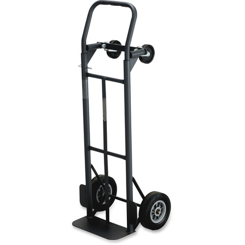 Safco  Convertible Hand Truck,8" Rubber Wheels,18-1/2"x12"x52",BK