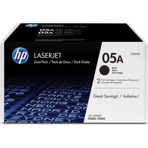 Hewlett-Packard  Toner Cartridges, 2300 Page Yield, 2/BX, Black