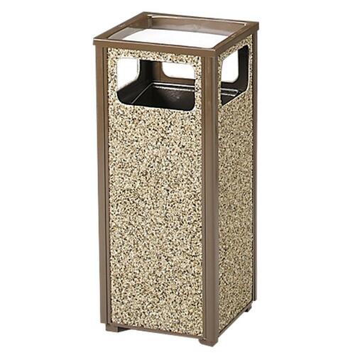 Rubbermaid Commercial Products  Sand Urn Litter Receptacle, 12 Gallon, 13-1/2"Sqx32"H,Brown