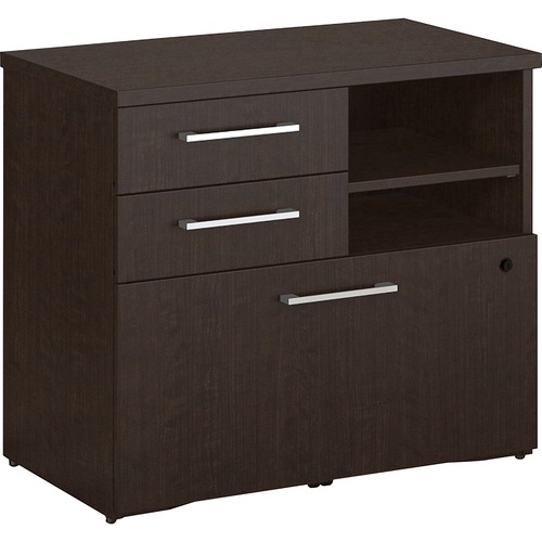 Bush Business Furniture  Piler Filer Cabinet, Drawers, Cubby, 30"x17"x26", Mocha CHY