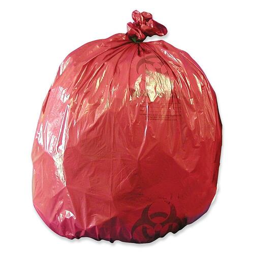 MHMS  Biohazard Can Liners,10 Gallon,1.2 mil,24"x24",50/BX,Red