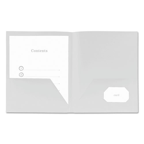 Two-Pocket Plastic Folders, 11 X 8 1/2, White, 10/pack