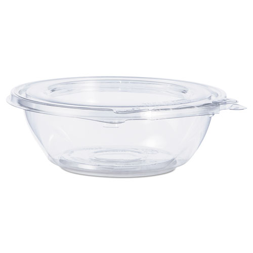 TAMPER-RESISTANT, TAMPER-EVIDENT BOWLS WITH FLAT LID, 8 OZ, 5.5" DIAMETER X 1.7"H, CLEAR, 240/CARTON