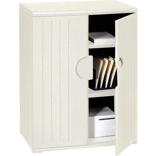 Officeworks Resin Storage Cabinet, 36w X 22d X 46h, Platinum