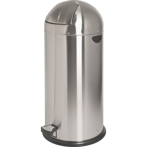 Genuine Joe  Trash Receptacle,Foot Pedal,13.5 Gal,17-1/2"Diax37-2/5",STST