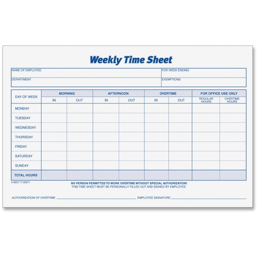 FORM,TIMESHEET,WKLY,5.5X8.5