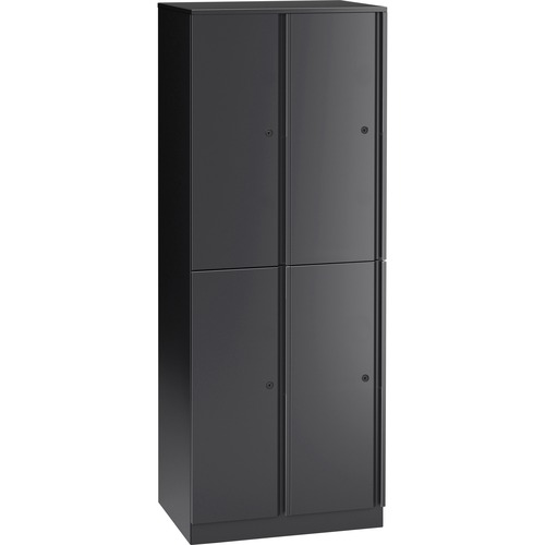 LOCKER,24"W,QUAD,BLACK