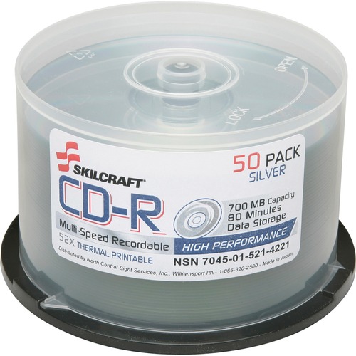 CD-R,RECORDABLE,SLV,50/PK