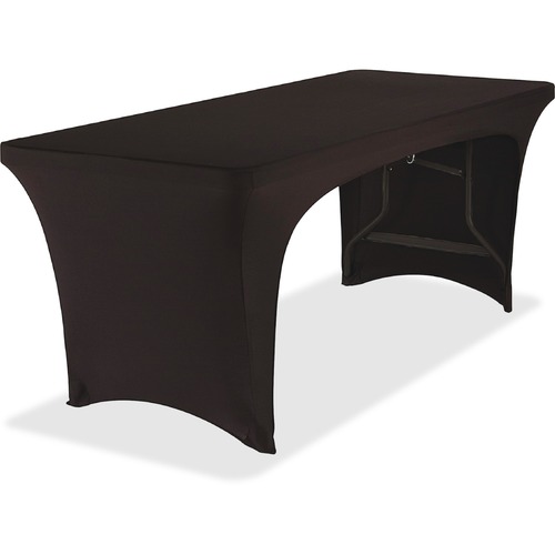 Stretch-Fabric Table Cover, Polyester/spandex, 30" X 72", Black