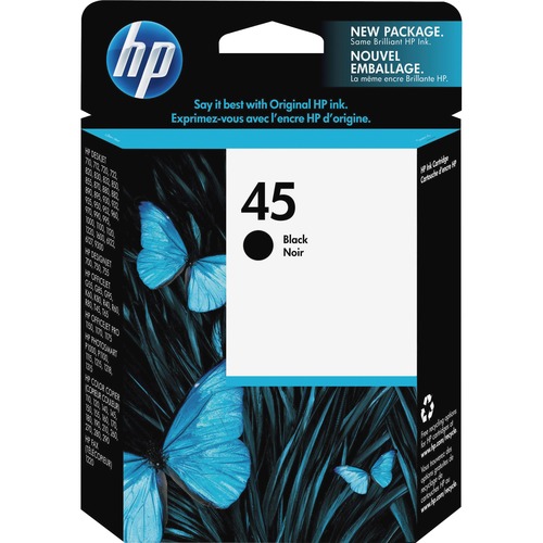 Hewlett-Packard  HP 45 Ink Cartridge, 830 Page Yield, BK