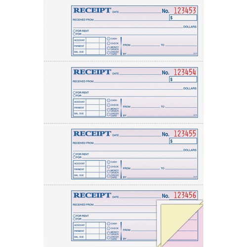 BOOK,RECEIPT,3PT,TAPEBOUND