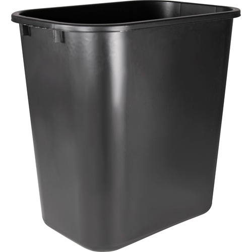 Sparco  Wastebasket, Rectangular, 28 Qrt, 15"x10-1/4"x15", 24/CT, BK