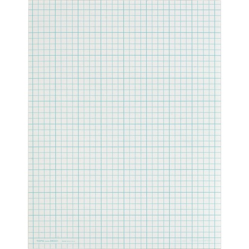 CROSS SECTION PADS, 4 SQ/IN QUADRILLE RULE, 8.5 X 11, WHITE, 50 SHEETS
