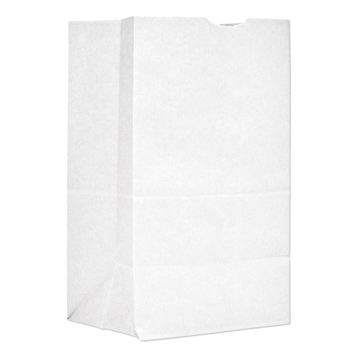 GROCERY PAPER BAGS, 40 LBS CAPACITY, #20 SQUAT, 8.25"W X 5.94"D X 13.38"H, WHITE, 500 BAGS