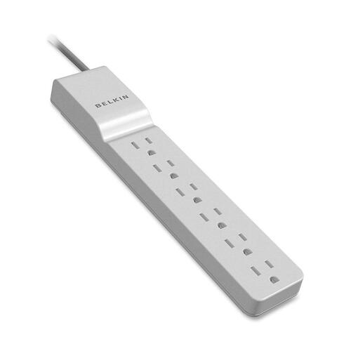 Home/office Surge Protector, 6 Outlets, 4 Ft Cord, 720 Joules, White
