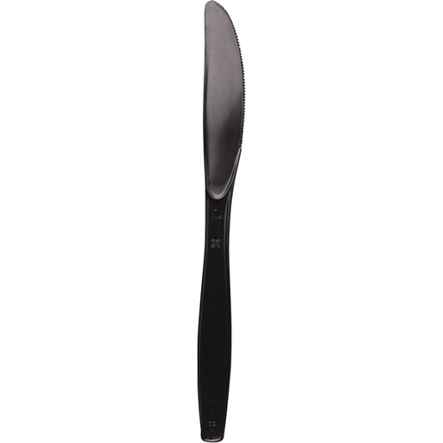 PLASTIC CUTLERY, HEAVYWEIGHT KNIVES, BLACK, 1,000/CARTON