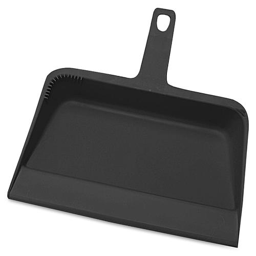 Genuine Joe  Dust Pan, Heavy-Duty Plastic, 12", Black