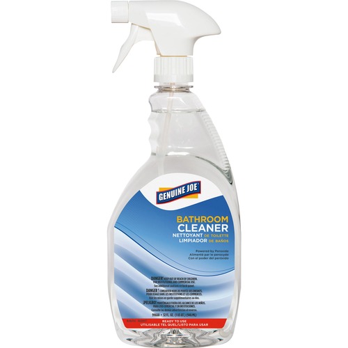 Genuine Joe  Restroom Cleaner, Peroxide, Spray Bottle, 32 oz, Clear