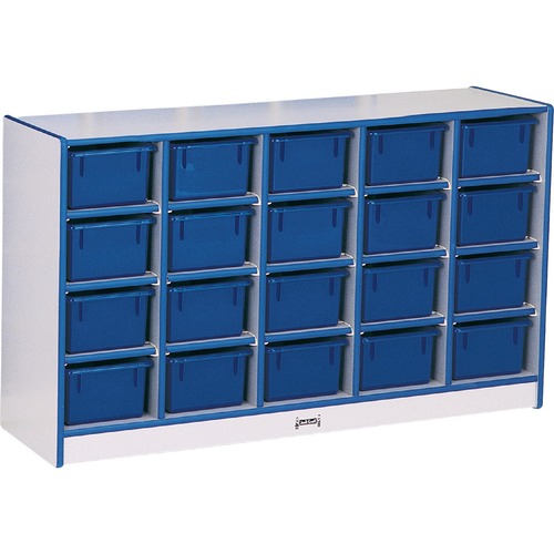 Jonti-Craft, Inc.  Mobile 20 Cubbie-Tray Unit,w/o Bins,29-1/2"x48"x15",Navy