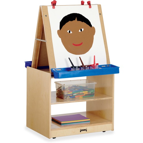 Jonti-Craft, Inc.  Art Center, Easel, 2 Station, 45"x25-1/2"x20", Baltic