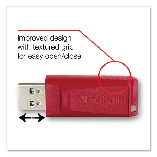 STORE 'N' GO USB FLASH DRIVE, 4 GB, ASSORTED COLORS, 3/PACK