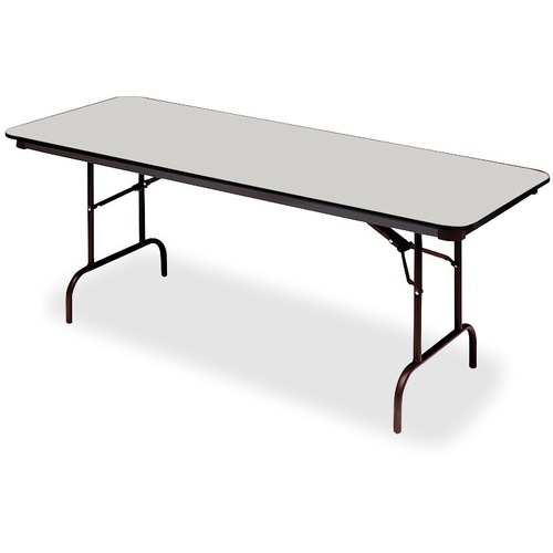 Premium Wood Laminate Folding Table, Rectangular, 72w X 30d X 29h, Gray/charcoal