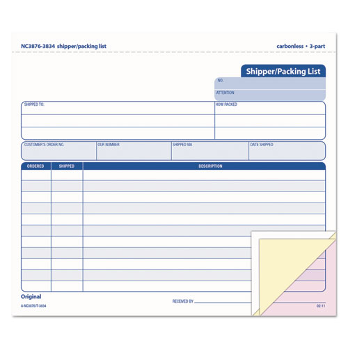 FORM,SHIP/PACK,NCR,50/PK