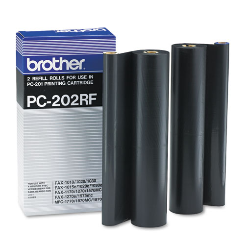 PC-202RF THERMAL TRANSFER REFILL ROLL, 450 PAGE-YIELD, BLACK, 2/PK