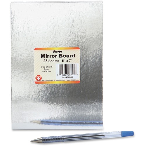 BOARD,MIRROR,SLVR,5X7,25/PK