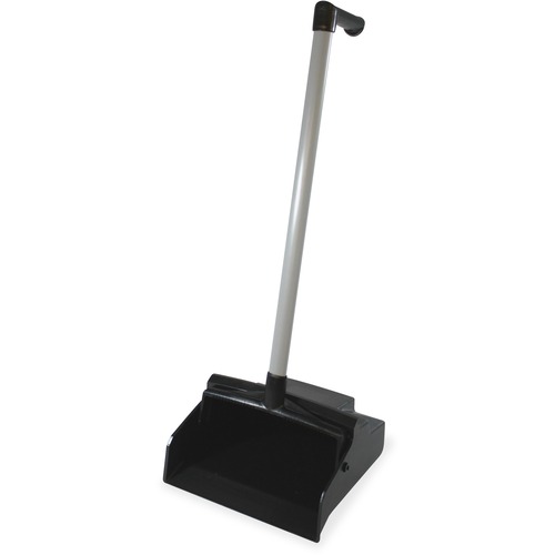 Lobbymaster Plastic Lobby Dustpan, 12" Wide, 32" High, Black Pan/white Handle, 6/CARTON