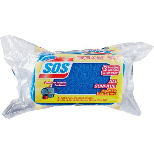 Clorox Company  Scrubber Sponges, All Surface, 3"x5-1/4", 3/PK, Blue