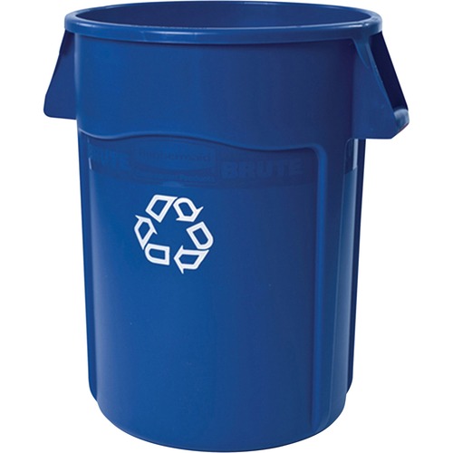 Brute Recycling Container, Round, 44 Gal, Blue