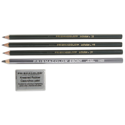 PENCIL,DRAWING ST,4/PK,GR